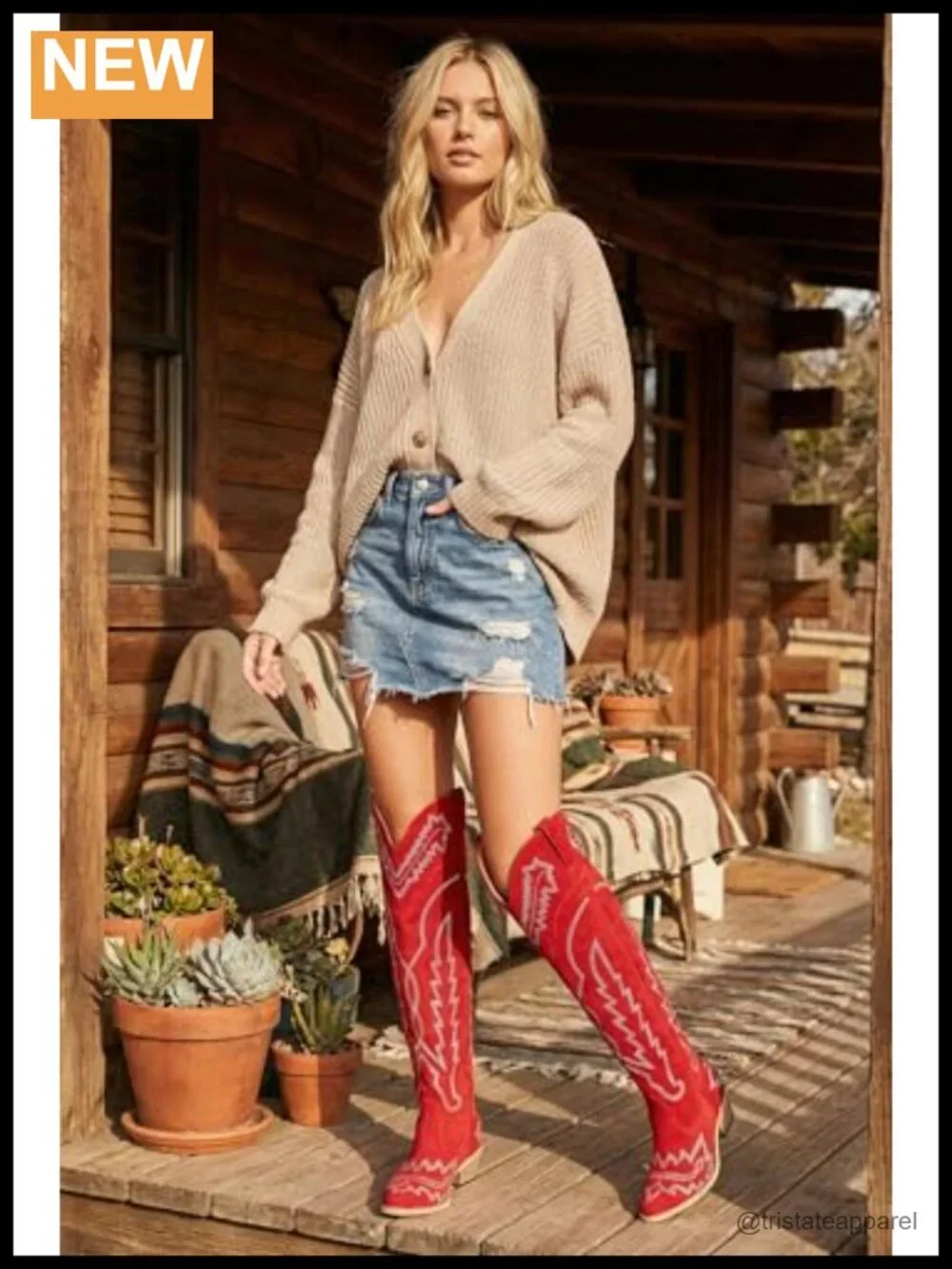 Over the Knee Western Cowboy Boots Wide Calf Plus Size Side Zipper Low Heel